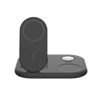 BELKIN Wireless Charging Station 3-in-1 with Qi2 (15W) (Black)