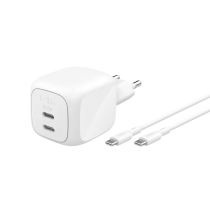 BELKIN Charger Sector 50W 2 Ports + USB-C to USB-C Cable 1m (White)