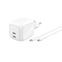 BELKIN Charger Sector 67W 2 Ports USB-C + USB-C to USB-C Cable 2m (White)
