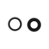 Rear Camera Lens with Frame iPhone 16/16 Plus (White) (Pack of 2)