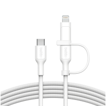 BELKIN BoostCharge Pro Cable 2-in-1 USB-C and Lightning 1.5m (White)