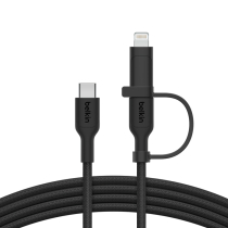 BELKIN BoostCharge Pro Cable 2-in-1 USB-C and Lightning 1.5m (Black)