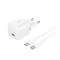 BELKIN Wall Charger 25W + USB-C to USB-C Cable 1m (White)